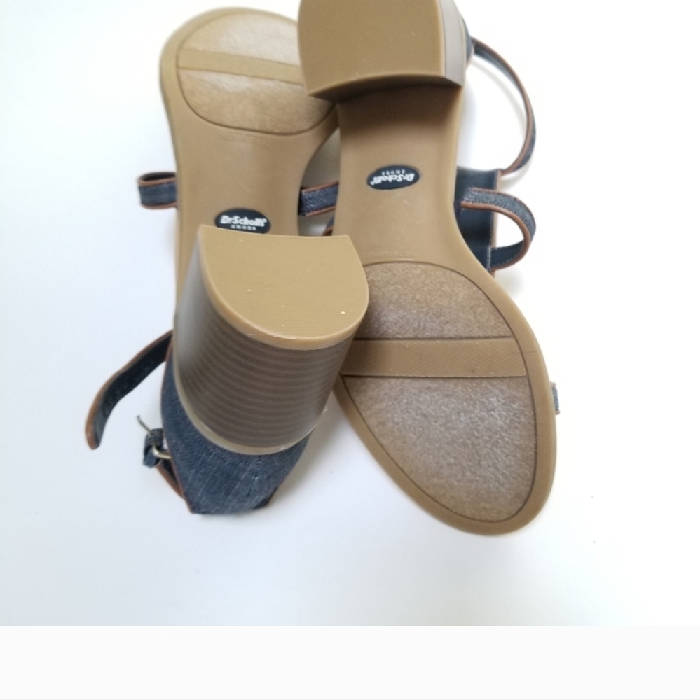 Dr. Scholl's Navy and Tan Heeled Sandals - Picture 4 of 7